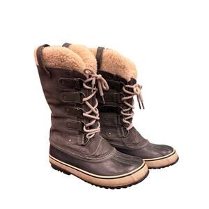 Sorel Joan of Arctic Calf High Dark Gray Waterproof Winter Boots Size 9